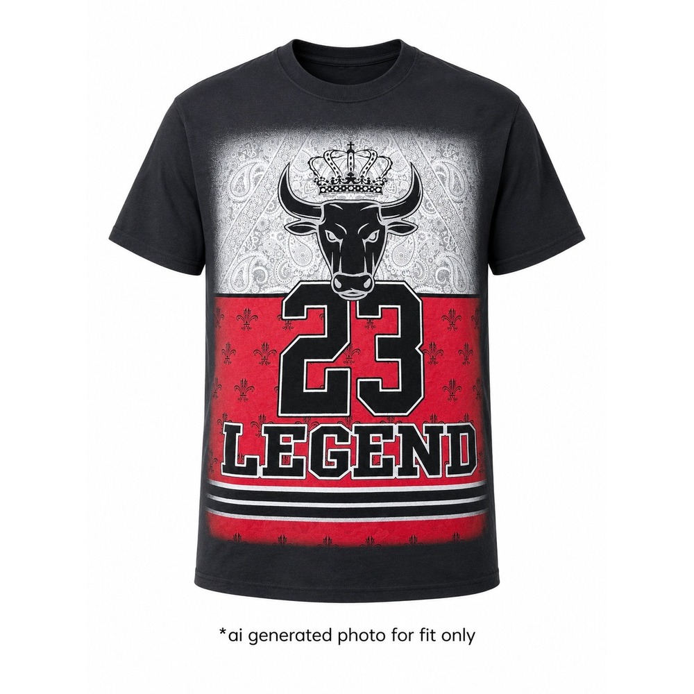 "23" Legend Graphic Streetwear T-Shirt Mens Medium Black Red